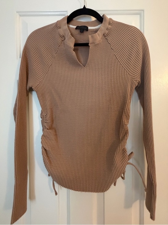 The Range | Tops | Sideruched Long Sleeve Tee In Taupe By Astr The ...